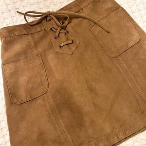 Brown Hollister Skirt Suede